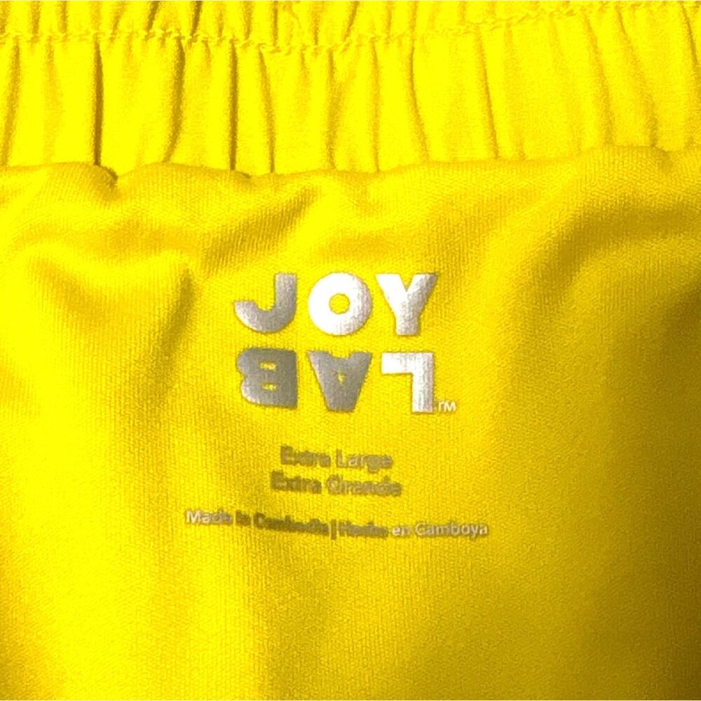 JoyLab Womens Yellow Athletic Running Shorts W/ Built-In Liner & Elastic Waistba - Picture 3 of 7
